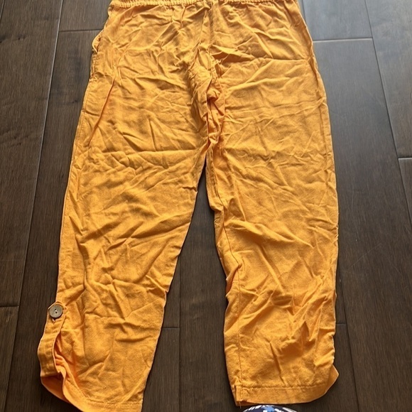 Jules & Leopold casual orange linen capris, 55% linen 45% rayon - Picture 3 of 6